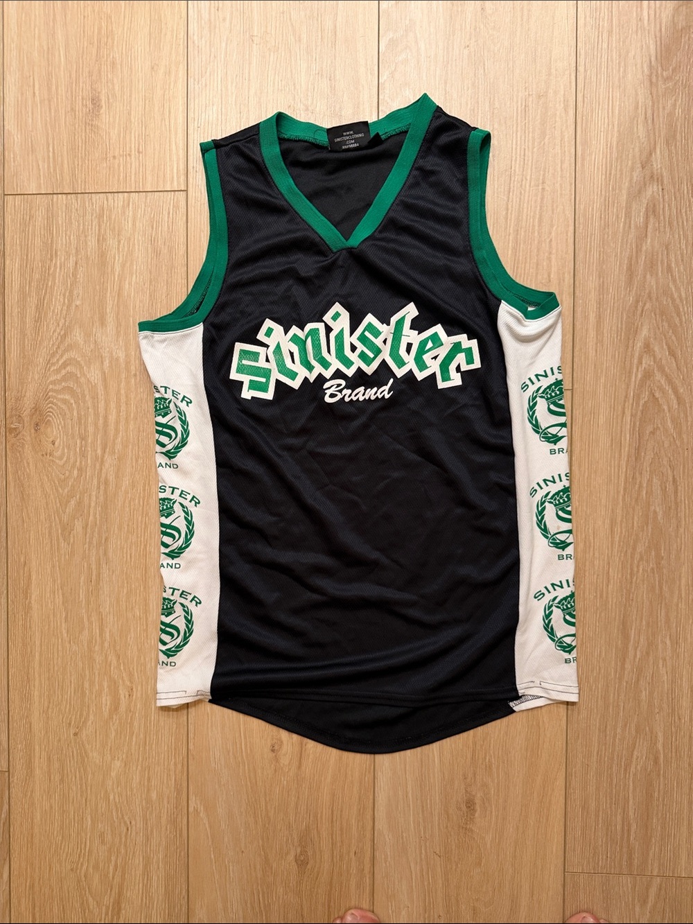 Sinister Black & Green Mesh Basketball Jersey